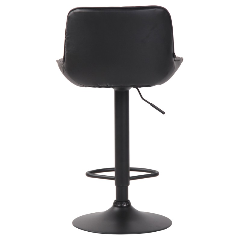Taburete de bar Lentini en piel sintética negra