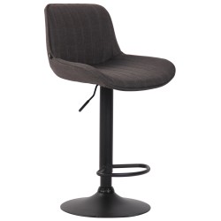 Taburete de bar Lentini en tejido negro gris oscuro