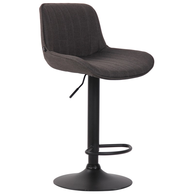 Taburete de bar Lentini en tejido negro gris oscuro