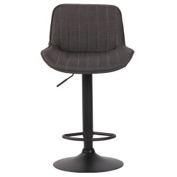 Taburete de bar Lentini en tejido negro gris oscuro