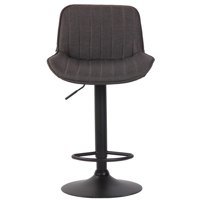 Taburete de bar Lentini en tejido negro gris oscuro
