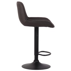Taburete de bar Lentini en tejido negro gris oscuro