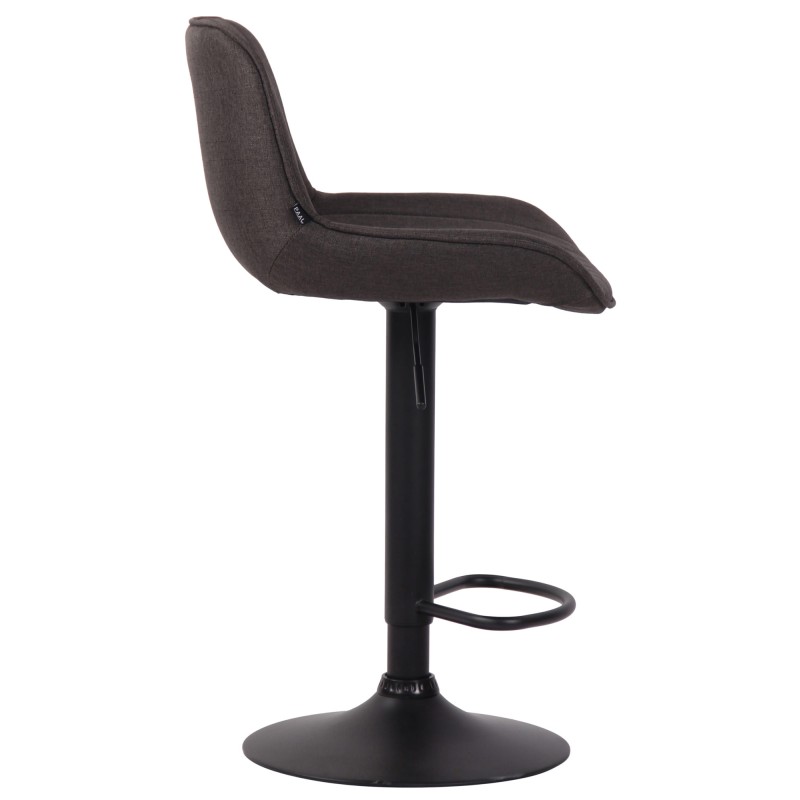 Taburete de bar Lentini en tejido negro gris oscuro