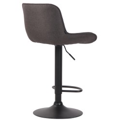 Taburete de bar Lentini en tejido negro gris oscuro