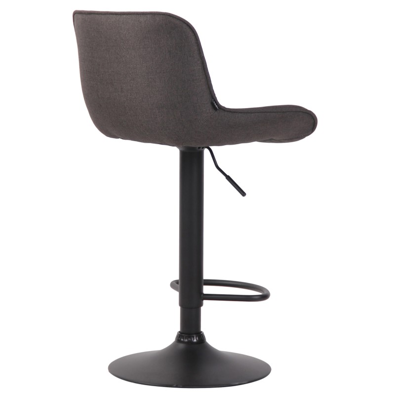 Taburete de bar Lentini en tejido negro gris oscuro