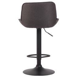 Taburete de bar Lentini en tejido negro gris oscuro