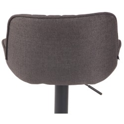 Taburete de bar Lentini en tejido negro gris oscuro