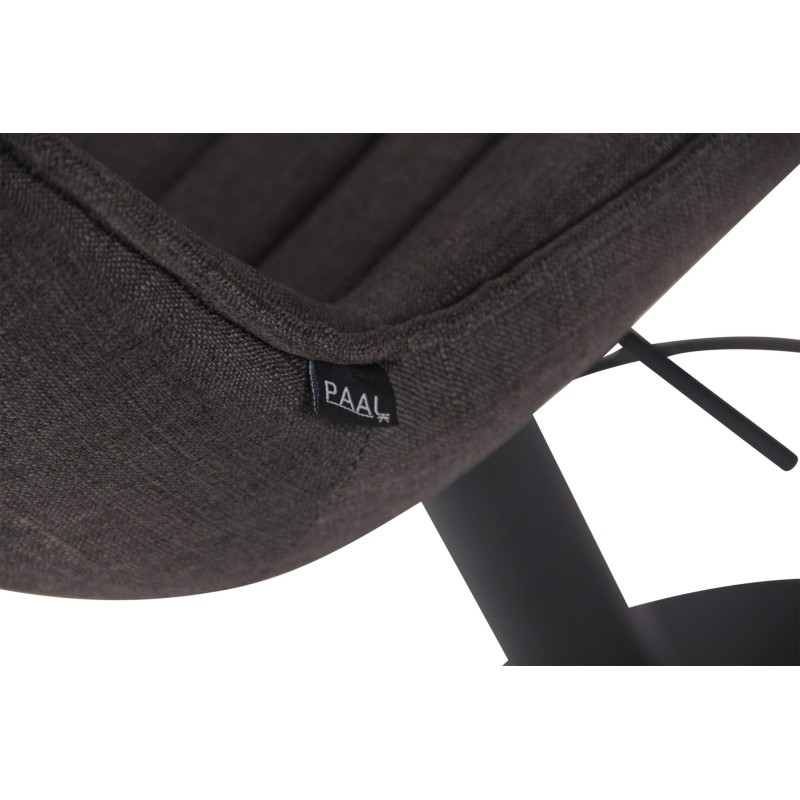 Taburete de bar Lentini en tejido negro gris oscuro