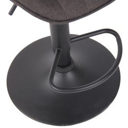 Taburete de bar Lentini en tejido negro gris oscuro