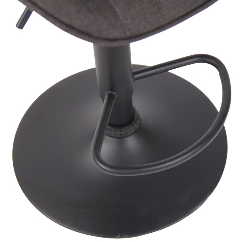 Taburete de bar Lentini en tejido negro gris oscuro