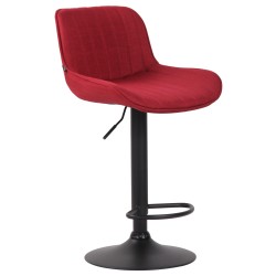 Taburete de bar Lentini en tela negra y roja