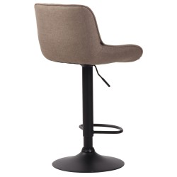 Taburete de bar Lentini en tela negra topo