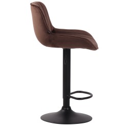 Taburete de bar Lentini en terciopelo negro y marrón