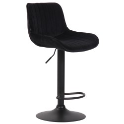 Taburete de bar Lentini de terciopelo negro
