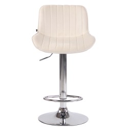 Taburete de bar Lentini de terciopelo cromado color crema