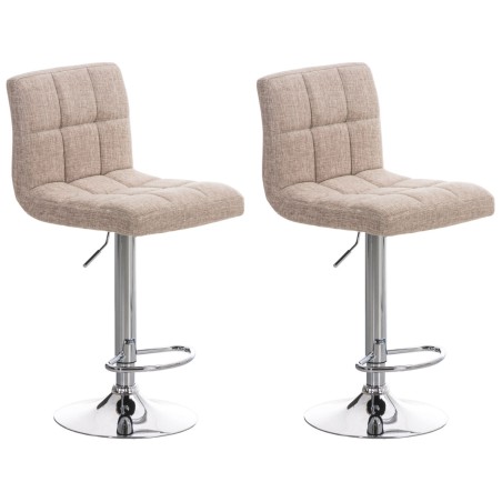 Juego de 2 taburetes de bar Perú, tela crema C