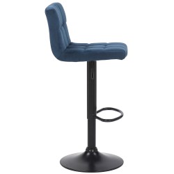 Juego de 2 taburetes de bar Feni en terciopelo azul Juego de 2 taburetes de bar Feni en terciopelo azul