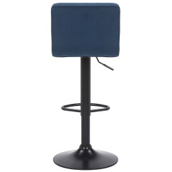 Juego de 2 taburetes de bar Feni en terciopelo azul Juego de 2 taburetes de bar Feni en terciopelo azul