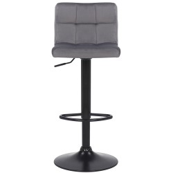 Juego de 2 taburetes de bar Feni en terciopelo gris Juego de 2 taburetes de bar Feni en terciopelo gris