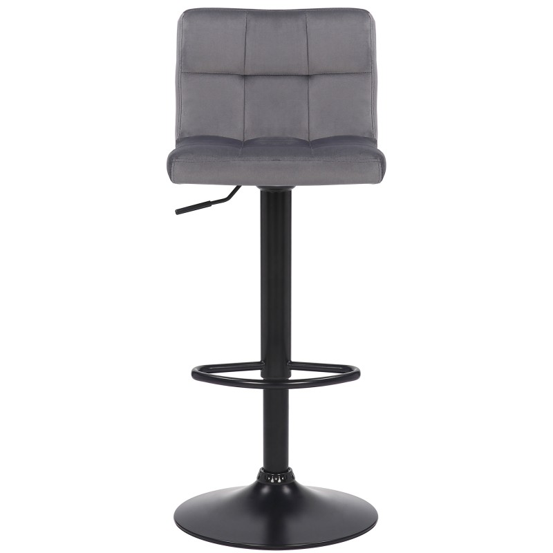 Juego de 2 taburetes de bar Feni en terciopelo gris