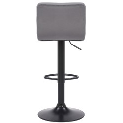 Juego de 2 taburetes de bar Feni en terciopelo gris Juego de 2 taburetes de bar Feni en terciopelo gris