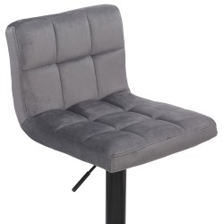 Juego de 2 taburetes de bar Feni en terciopelo gris Juego de 2 taburetes de bar Feni en terciopelo gris