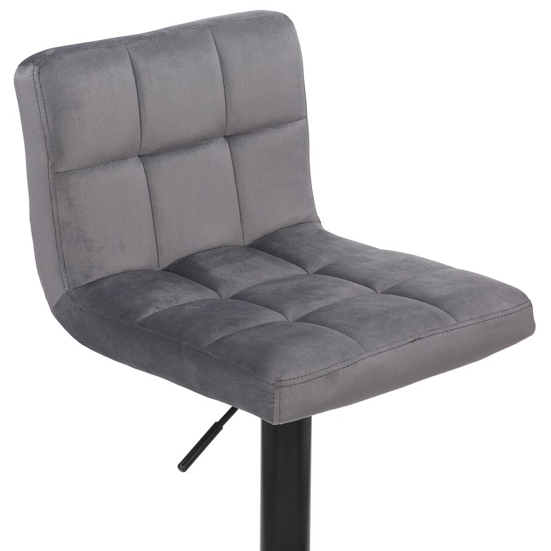 Juego de 2 taburetes de bar Feni en terciopelo gris