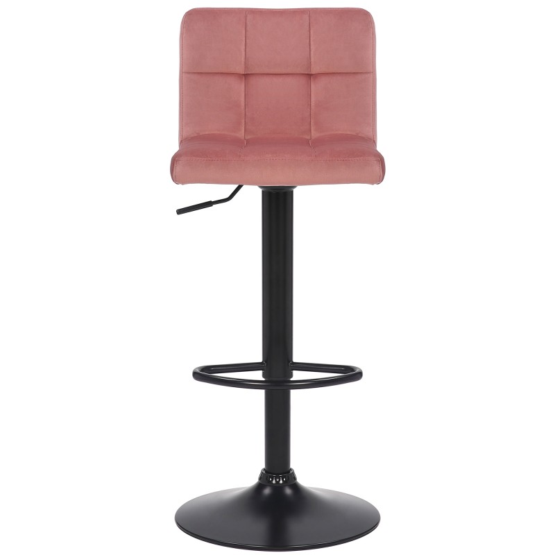 Juego de 2 taburetes de bar Feni en terciopelo rosa