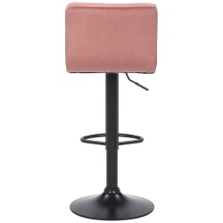 Juego de 2 taburetes de bar Feni en terciopelo rosa Juego de 2 taburetes de bar Feni en terciopelo rosa