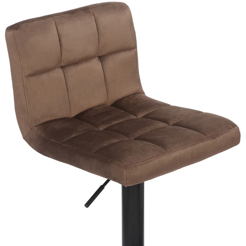 Juego de 2 taburetes de bar Feni en terciopelo marrón