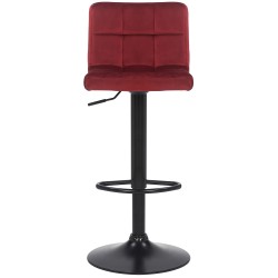 Juego de 2 taburetes de bar Feni en terciopelo rojo Juego de 2 taburetes de bar Feni en terciopelo rojo