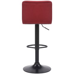 Juego de 2 taburetes de bar Feni en terciopelo rojo Juego de 2 taburetes de bar Feni en terciopelo rojo