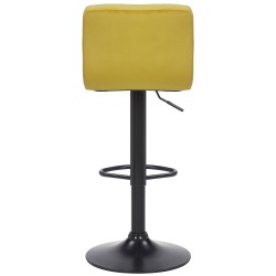 Juego de 2 taburetes de bar Feni en terciopelo amarillo Juego de 2 taburetes de bar Feni en terciopelo amarillo