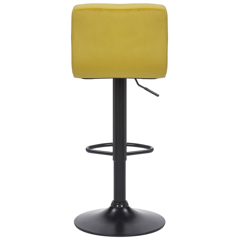 Juego de 2 taburetes de bar Feni en terciopelo amarillo