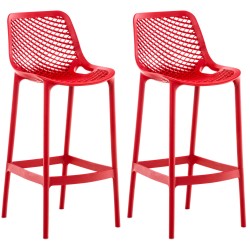 Juego de 2 taburetes de bar Air rojos