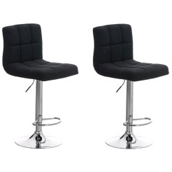 Juego de 2 taburetes de bar Perú FABRIC C negro