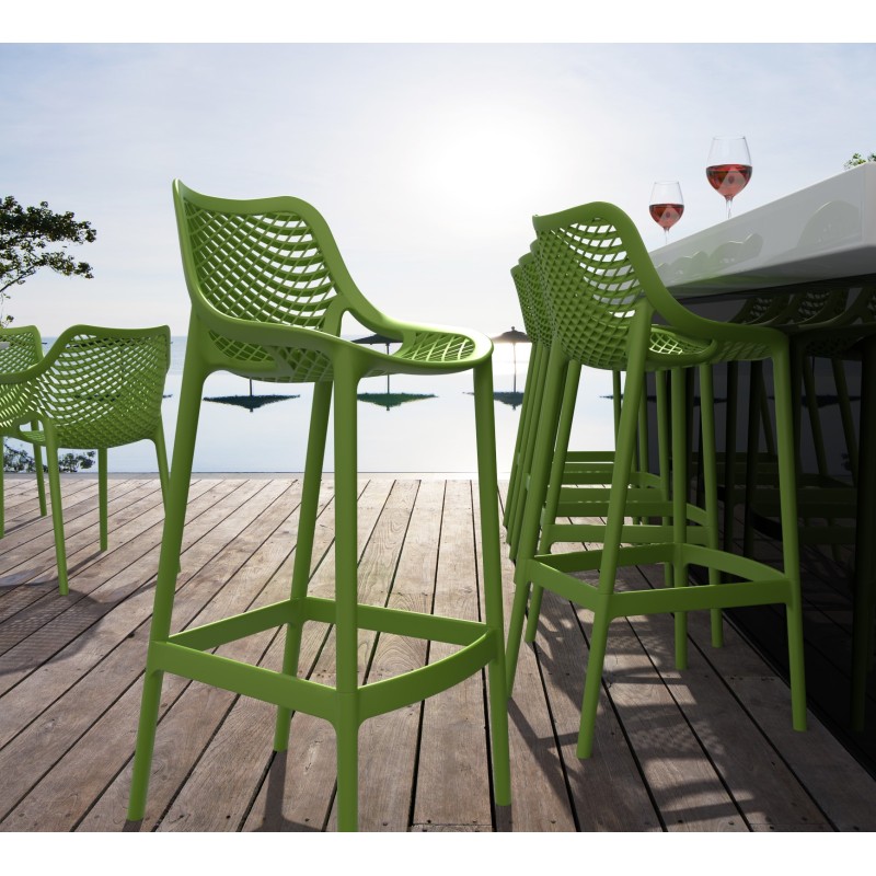 Juego de 2 taburetes de bar Air verdes