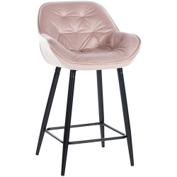 Taburete de bar Gibson de terciopelo rosa