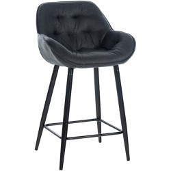 Taburete de bar Gibson en tela gris oscuro