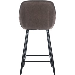 Taburete de bar de tela marrón Gibson