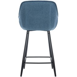 Taburete de bar de tela azul Gibson