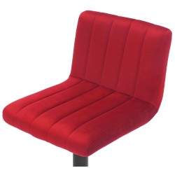 Taburete de bar Jamie de terciopelo rojo
