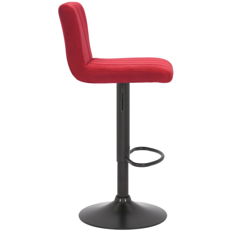 Taburete de bar Jamie de terciopelo rojo