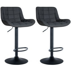 Juego de 2 taburetes de bar Tover en piel sintética negra