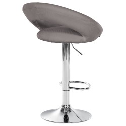 Juego de 2 taburetes de bar Olinda en tela gris cromo