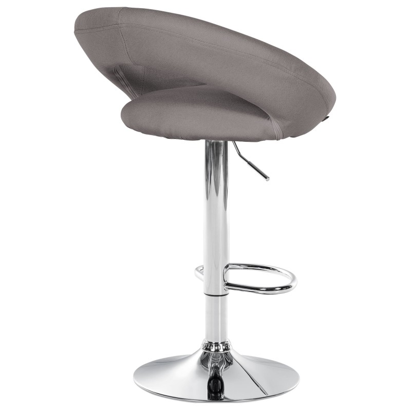 Juego de 2 taburetes de bar Olinda en tela gris cromo