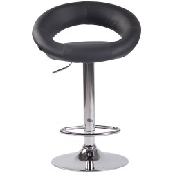 Juego de 2 taburetes de bar Olinda en piel sintética cromada gris