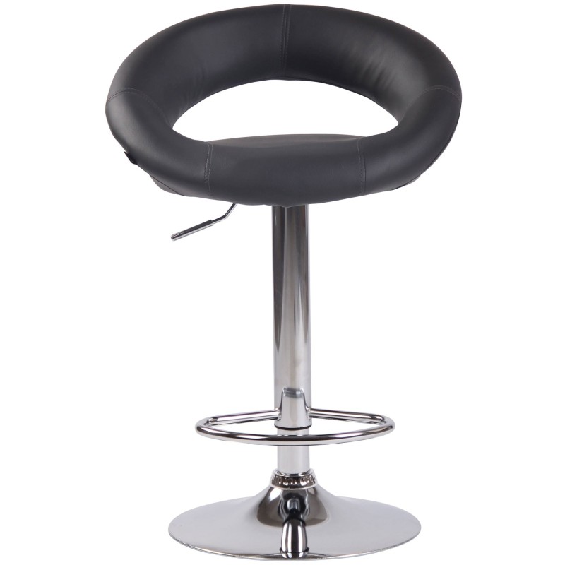 Juego de 2 taburetes de bar Olinda en piel sintética cromada gris