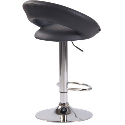 Juego de 2 taburetes de bar Olinda en piel sintética cromada gris