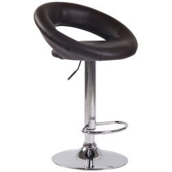 Juego de 2 taburetes de bar Olinda en piel sintética marrón y cromo